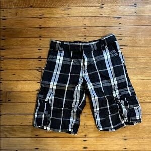 Plaid cargo shorts